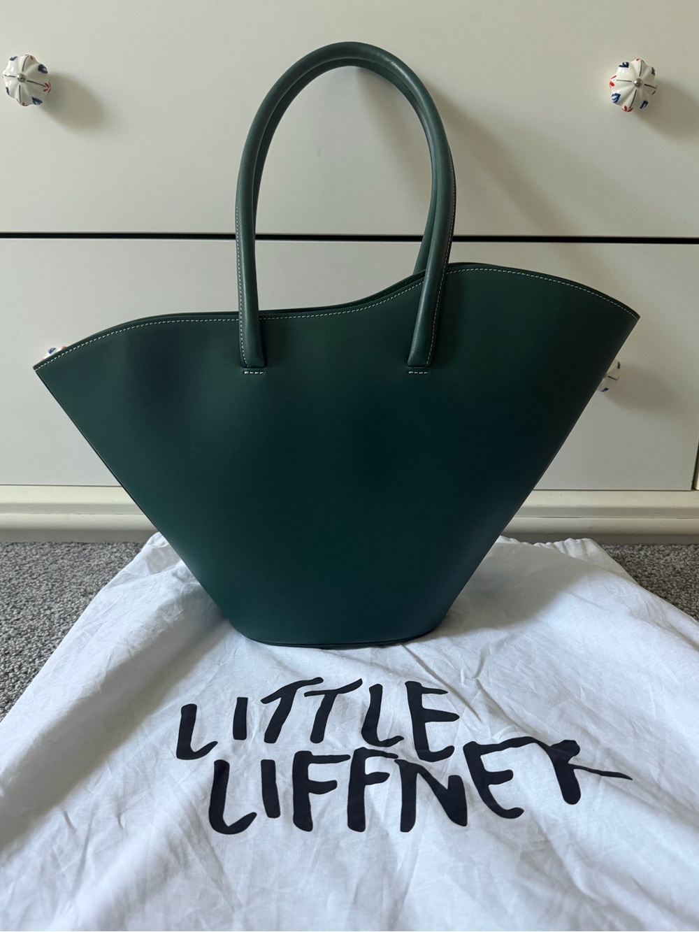 🌷LITTLE LIFFNER TALL TULIP TOTE in RACE GREEN